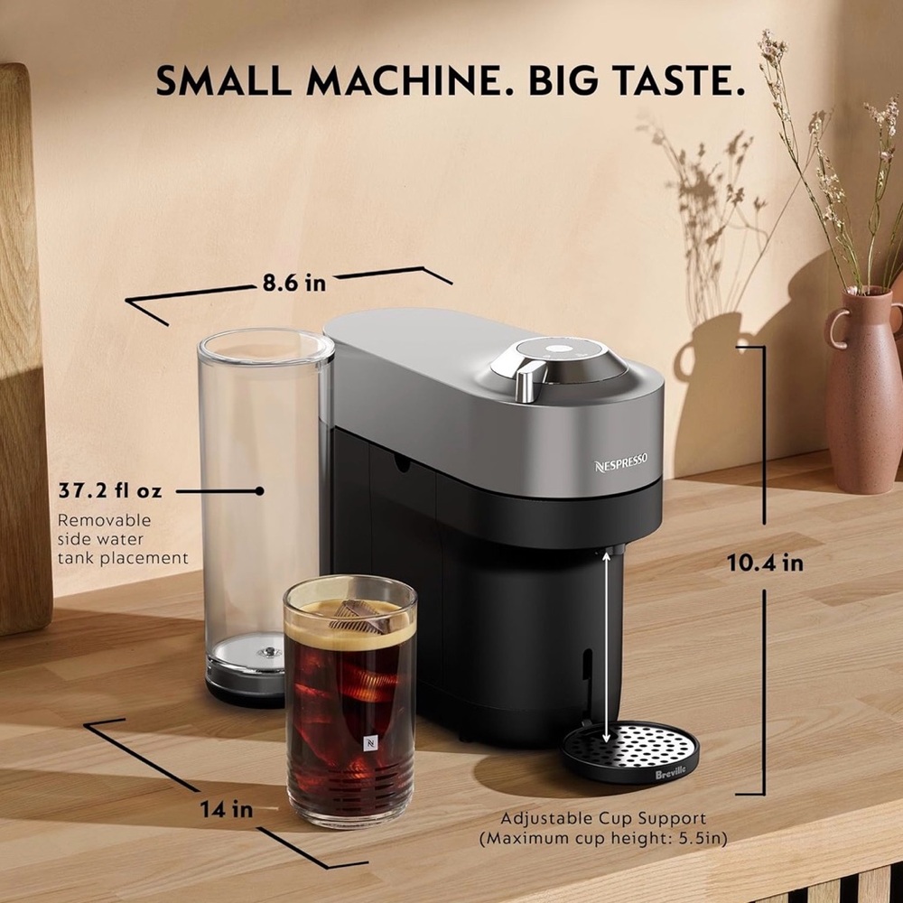 Nespresso Vertuo Pop+ in Black and Silver